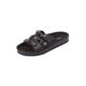 Wide Width Women's The Summer Slip On Footbed Sandal by Comfortview in Black (Size 8 1/2 W)