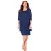 Plus Size Women's Sparkling Lace Jacket Dress by Catherines in Mariner Navy (Size 32 W)