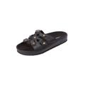 Wide Width Women's The Summer Slip On Footbed Sandal by Comfortview in Black (Size 9 1/2 W)