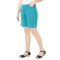 Plus Size Women's Everyday Cotton Twill Short by Catherines in Aqua Blue (Size 6X)