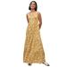 Plus Size Women's Tiered Maxi Dress by ellos in Honey Mustard White Print (Size 18/20)