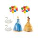 dekora - Tortendeko Geburtstag Set Torten Deko Geburtstag Set mit Belle und Aschenputtel Figur und Cake Topper - Torten Zubehör aus PVC 350091 Mehrfarbig 8.5 cm