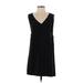 MNG Casual Dress - Shift V Neck Sleeveless: Black Solid Dresses - Women's Size 4