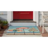 White 36 x 24 x 0.375 in Area Rug - DBK Transitional Rugs Frontporch Beach Umbrellas Indoor/Outdoor Rug Aqua 2'6" X 4' | Wayfair DBKFTP23447304