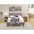 Red Barrel Studio® 2 Pc Size Bedroom Set - 1 Bed White Velvet Fabric Headboard & 1 Wooden Night Stand - White Finish Nightstand Upholstered | Wayfair