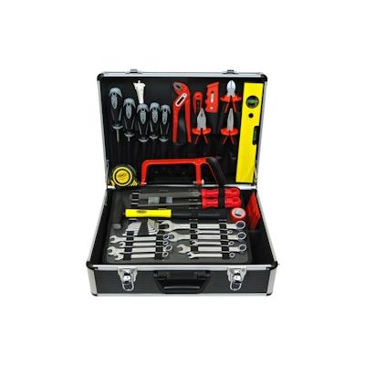 FAMEX 744-98 Alu Werkzeugkoffer mit Werkzeug - Werkzeugkiste gefüllt