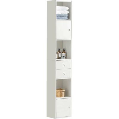 Sobuy - STR10-W Badezimmer Hochschrank mit Schubladen Badschrank Badregal Standregal