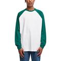 Urban Classics Herren Organic Oversized Raglan Longsleeve T-Shirt, white/green, XXL