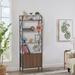4 Tier Tall Bookshelf with Storage Cabinet Industrial Bookcase for Home and Office