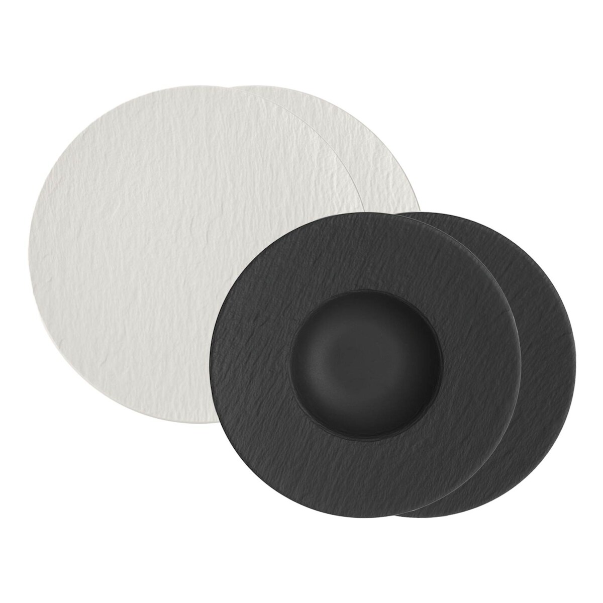 Villeroy & Boch Manufacture Rock Pasta Set weiß schwarz 4-teilig Image