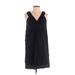 Old Navy Casual Dress - Shift V Neck Sleeveless: Black Print Dresses - Women's Size X-Small