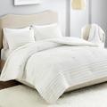 Comfort Spaces Hypoallergenic Down Alternative, All Season Modern Bedding, Matching Shams, Cotton, Phillips, Ivory, Twin/Twin XL