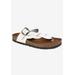 Women's Crawford Sandal by White Mountain in White Leather (Size 6 M)