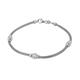 TreasureBay Mens/Womens Silver Bracelet - 925 Sterling Silver Chain Beaded Bracelet - Italian Silver Chain Bracelet for Men and Women - Silver Bracelet 19.5cm