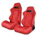 Modern Depo Universal Racing Seats Pair w/ Dual Sliders Suede Reclinable Left Right in Red | 33.86 H x 21.65 W x 21.26 D in | Wayfair RS-05-RD-V1-S