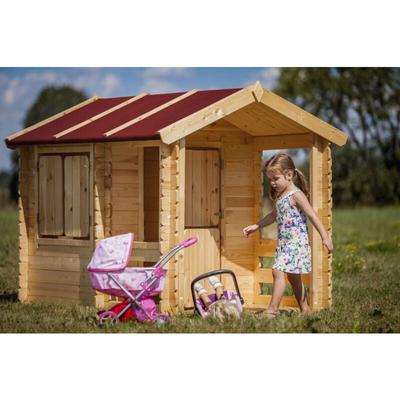 Kinderspielhaus aus Holz - Spielhaus im Freien für Kinder - B146xL181xH145 cm/1,1m2 Gartenspielhaus