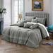 Wellco Bedding Comforter Set Bed In A Bag - 7 Piece Luxury Bedding Sets - Oversized Bedroom Comforters, Grey
