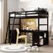 Modern Style Solid Pine Wood Twin Size Loft Bed with Drawers, Cabinet, Shelves & Desk, Maximized Space & Versatility Galore