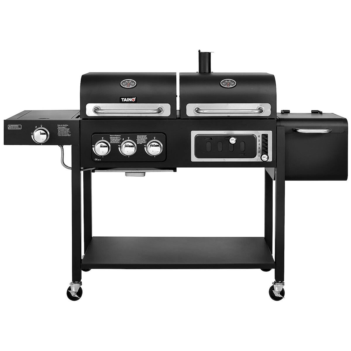 TAINO HERO DUO Gasgrill Holzkohlegrill Smoker Grillwagen BBQ Grill schwarz Image