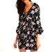 American Eagle Outfitters Dresses | Aeo American Eagle Floral Pink Black Moody Ruffle Boho Peasant Dress Size Small | Color: Black/Pink | Size: S