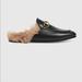 Gucci Shoes | Gucci Princetown Fur Mule 38 | Color: Black | Size: 8