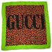 Gucci Accessories | Gucci Women’s Prominent Logo Leopard Print Silk Luxury Scarf Green Multi Dm1 | Color: Green | Size: 90 Cm X 90 Cm