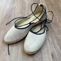 Free People Shoes | Free People Suede Lace -Up Platform Espadrilles. Size 40 | Color: Gray | Size: 40