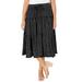 Plus Size Women's Tiered Midi Skirt by Catherines in Black Polka Dots (Size 5X)