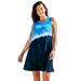 Plus Size Women's Jordan Pocket Cover Up Dress by Swimsuits For All in Navy Tie Dye (Size 34/36)