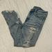 American Eagle Outfitters Jeans | American Eagle Super Destroyed Hi Rise Crop Jegging Skinny Jeans Size 4 Short | Color: Black | Size: 4