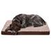 FurHaven Two-Tone Full Support Dog Bed Pillow Polyester/Memory Foam in White/Brown | 3 H x 36 W x 27 D in | Wayfair 36441081