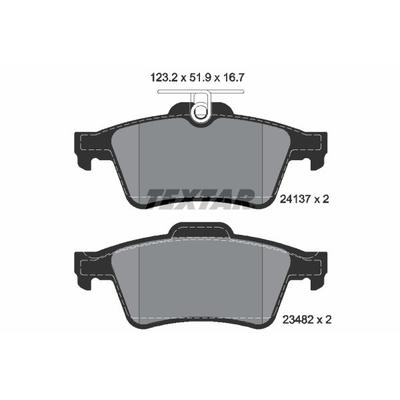 TEXTAR Bremsbelagsatz, Scheibenbremse hinten rechts links für MITSUBISHI SAAB MERCEDES-BENZ JAGUAR VOLVO OPEL RENAULT FO