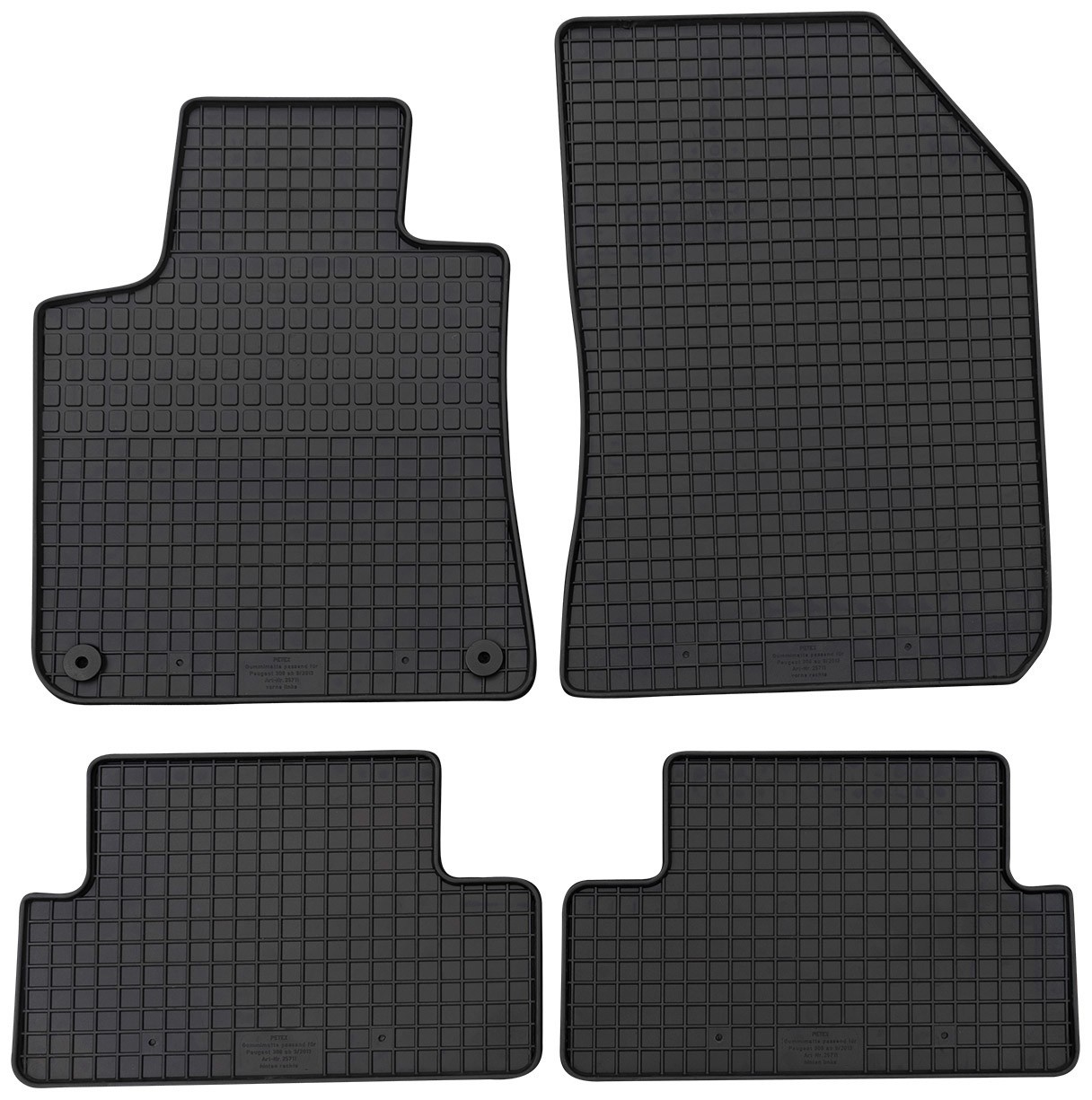 PETEX Fußmattensatz schwarz - vorbereitet für Befestigungssystem PEUGEOT 25711 Image