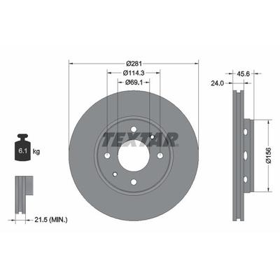 TEXTAR Bremsscheibe PRO vorne rechts links außenbelüftet 281mm für MITSUBISHI PROTON VOLVO 30818027 M818027 PW820580 921