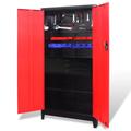 vidaXL Tool Cabinet with Tool Chest Steel 90x40x180 cm Red and Black