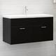 vidaXL Sink Cabinet with Built-in Basin Black Engineered Wood