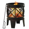 vidaXL Rustic Fire Pit with Poker Φ42x54 cm Steel