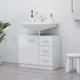 vidaXL Sink Cabinet High Gloss White 63x30x54 cm Engineered Wood