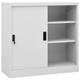 vidaXL Office Cabinet with Sliding Door Light Grey 90x40x90 cm Steel