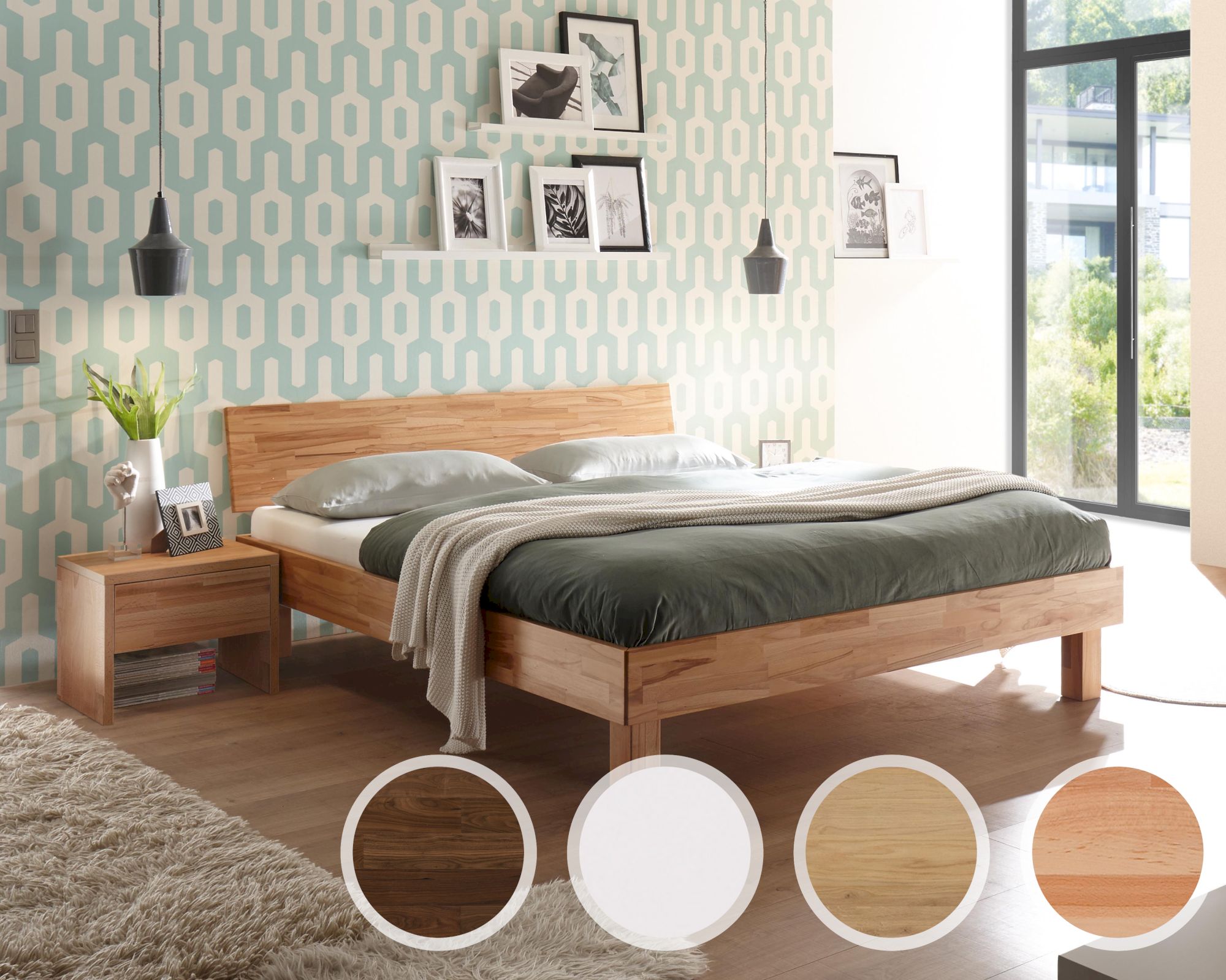 Hasena Pronto »Forti« Massivholzbett 140x200 cm / Nussbaum, geölt / 20 cm Image