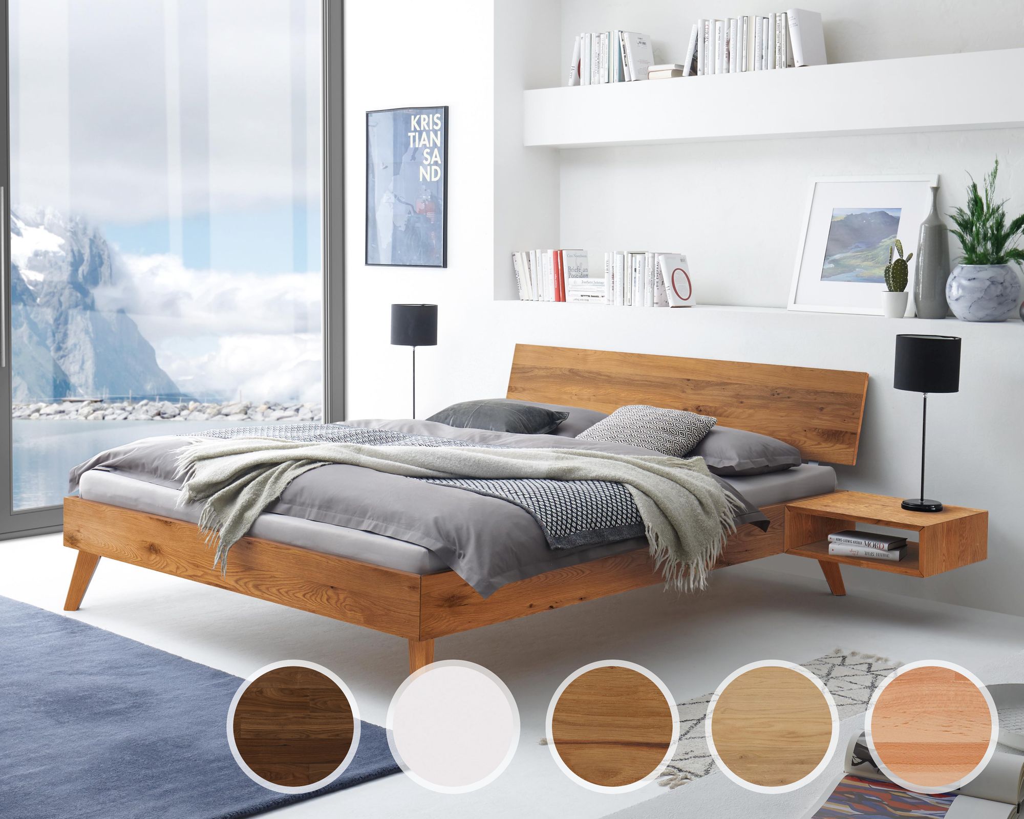 Hasena Pronto »Ancona« Massivholzbett 120x200 cm / Kernbuche natur, geölt / 25 cm