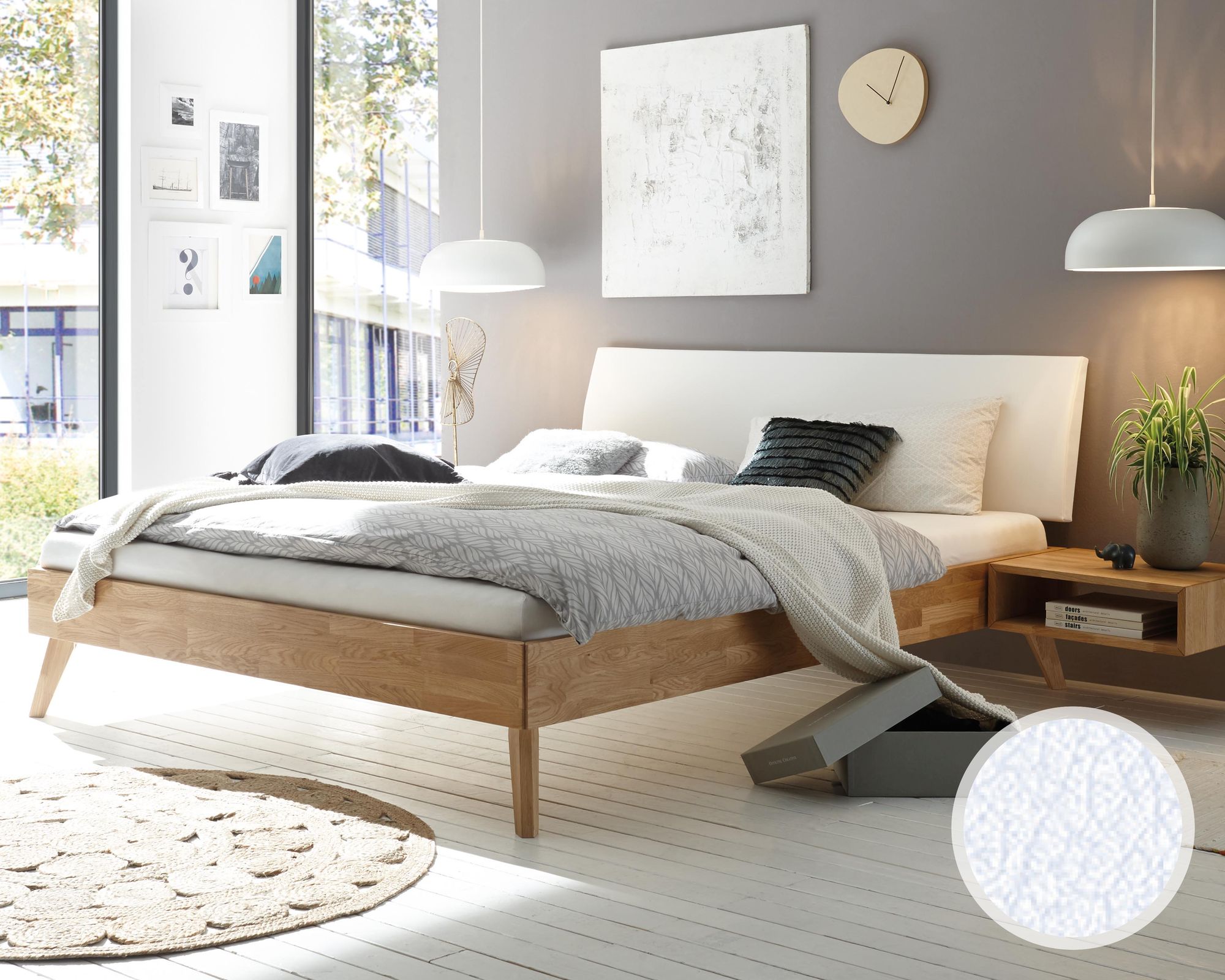 Hasena Pronto »Pesaro« Massivholzbett 90x200 cm / Nussbaum, geölt / 20 cm