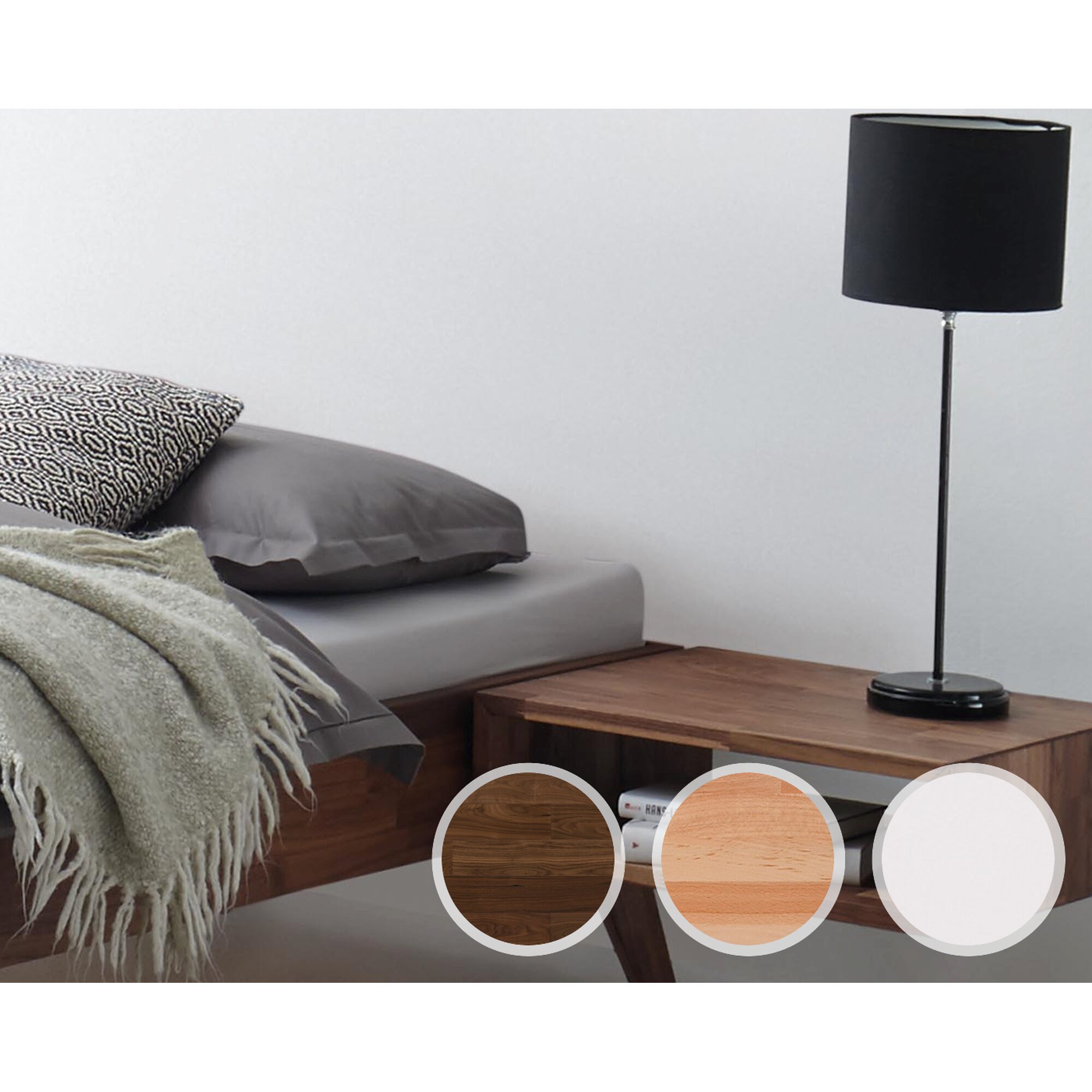 Hasena Pronto »Calvari« Massivholzbett 200x200 cm / Kernbuche natur, geölt / 25 cm Image