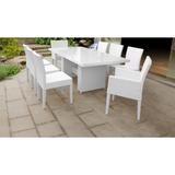 Monaco Rectangular Outdoor Patio Dining Table with with 6 Armless Chairs and 2 Chairs w/ Arms