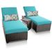 Belle Curved Chaise Set 2 Outdoor Furniture w/ Side Table