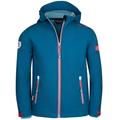 TROLLKIDS - Softshell-Jacke Kids Trollfjord In Petrol/Dolphin Blue/Spicy Red, Gr.104