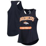 Women's Denver Broncos Navy Plus Size Team Racerback Tank Top