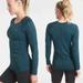 Athleta Tops | Athleta Teal Foothills Seamless Perforated Long Sleeve Top Size Xs | Color: Blue/Green | Size: Xs