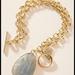 Anthropologie Jewelry | Anthropologie Chain Bracelet With Grey Stone | Color: Gold/Gray | Size: Os