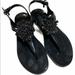 Coach Shoes | Coach Black T Strap Beaded Jelly Sandals 6 | Color: Black | Size: 6